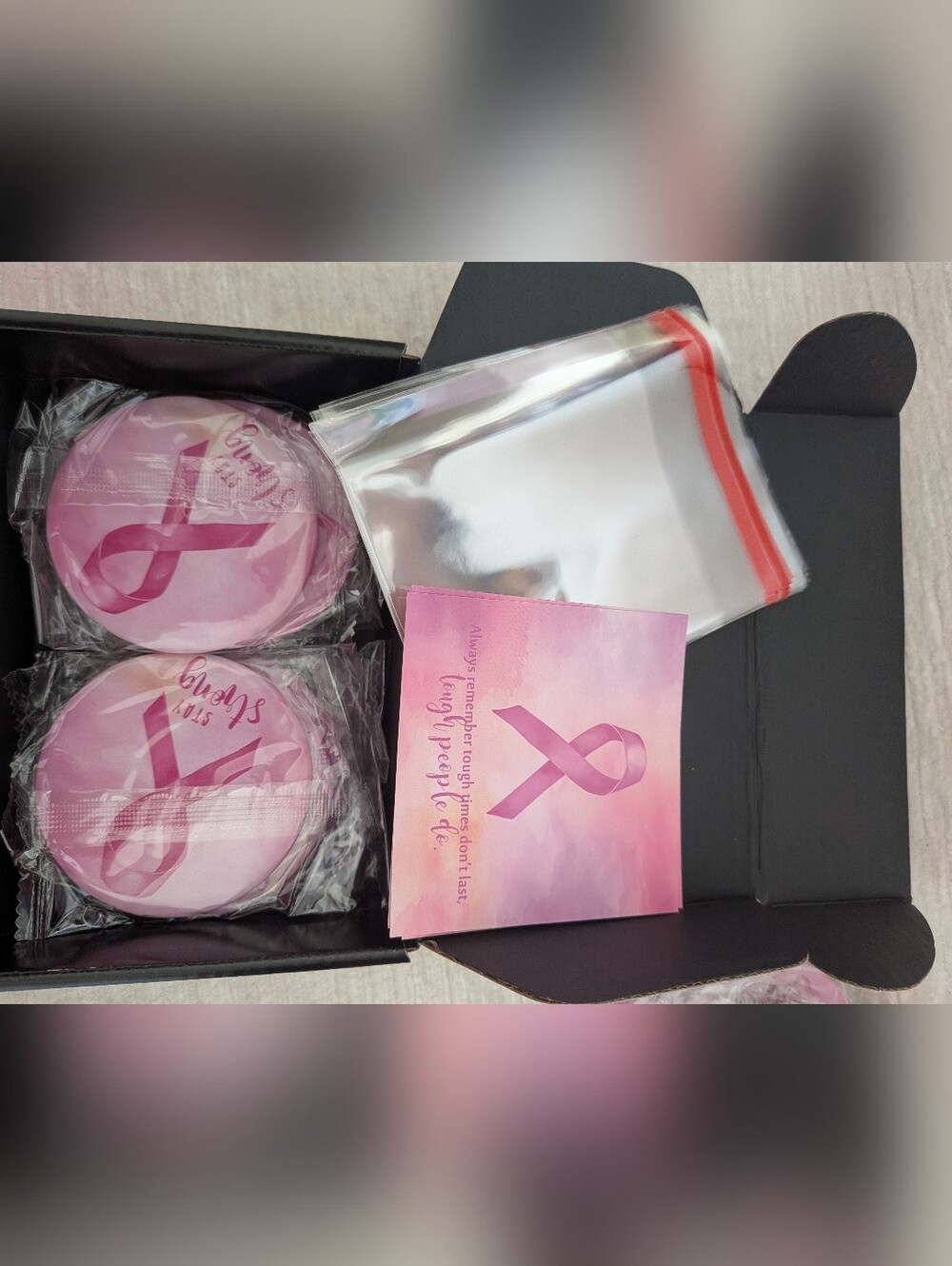 Pink Ribbon Breast Cancer Mirrors 10pk Individually Wrapped With Cards And Bags